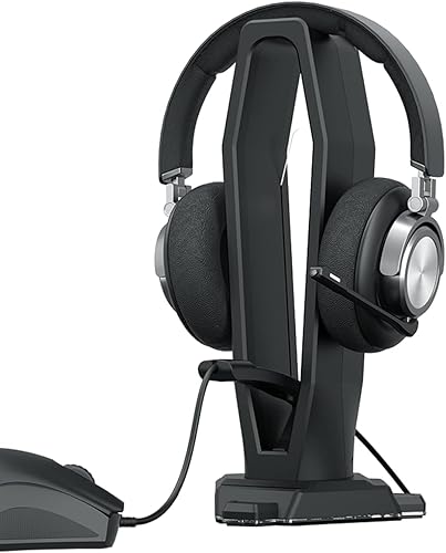 Soporte para auriculares de PC Gaming Soporte para auriculares con mouse Bungee Soporte de auriculares de escritorio Accesorios para juegos (2 en 1,