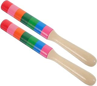 1 Pairs Colorful Sound Stick Wood Percussion Instrument Stick Percussion Instrument Accessories Rhythm Sticks Wood Stick W...