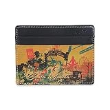 Maße: 10,2 x 7,6 cm. Santa Monica Collage Kreditkartenetui – minimalistische Fronttasche Slim Wallet – langlebige Designs