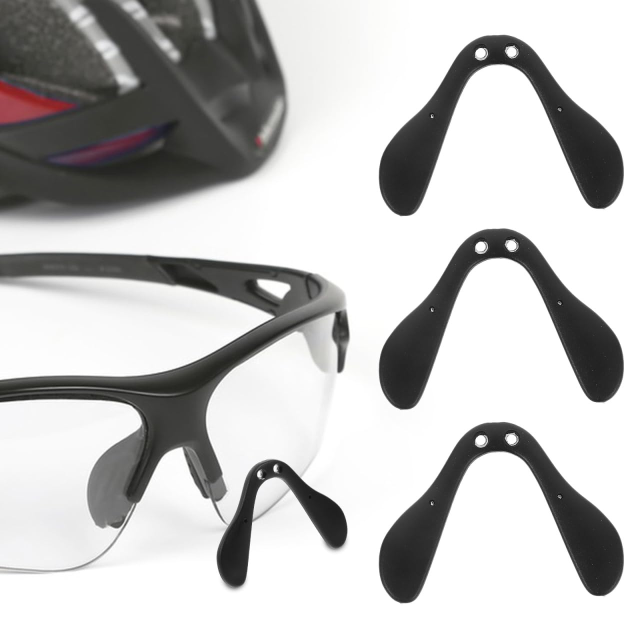 FOMIYES Nose Pads for Cycling Glasses, Anti-Slip Eyeglass Nose Supports Comfortable Fit for Sunglasses and Optical Frames 3Pcs for Cycling