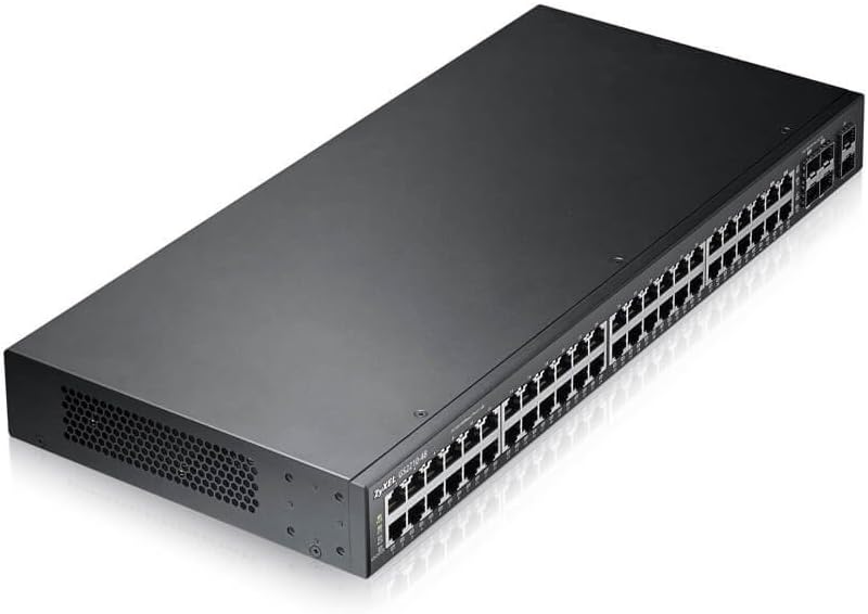 ZyXEL 44-Port Gigabit Ethernet L2 Managed Switch with 4 SFP Combo (GbE RJ-45/SFP) 1000Base-T Ports + 2 SFP - 50-Port Total - Metal Design - Limited Lifetime Protection [GS2210-48]