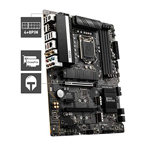 MSI-Z590-PRO-WIFI-Placa-Base-ATX-Soporta-Procesadores-Intel-Core-11th-Gen-LGA-1200-12-Duet-Rail-55A-VRM-DDR4-Boost-5333MHz-OC-PCIe-40-x16-3-x-M2-Gen43-x4-4K60Hz-HDMI-25G-LAN-Wi-Fi-6E