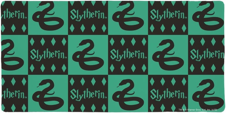 Harry Potter Slytherin Pattern Large Gaming Mouse Pad Desk Mat with Stitched Edges, Non-Slip Base for Gamer, Home and Office, 31.5 x 15.7