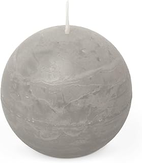 Spaas Rustic Ball Candle 80 mm 24h, Light Grey