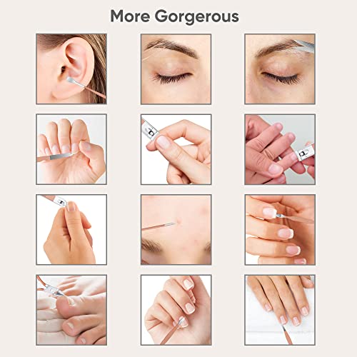 Leiwo Manicure Set ,Pedicure Kit Nail Scissors Stainless Steel Professional Toenails Cuticle Cutter Clipper Fingernails Grooming Kit With Pink Leather Travel Case (12Pcs Pink) #TOP7