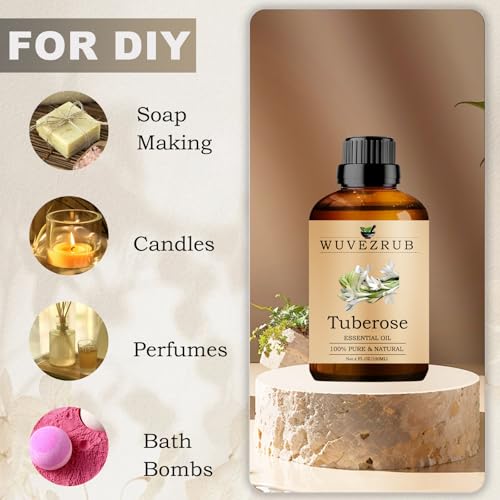 Tuberose Essential Oils 60ML, Organic 100% Pure and Natural Tuberose Essential Oil for Aromatherapy Diffuser - 2 Fl Oz/Tuberose - Image 6