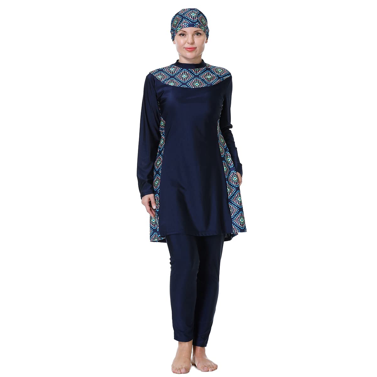 Skromne stroje kąpielowe plus size dla kobiet z hidżabem pełne pokrycie islamskie burkini muzułmańskie