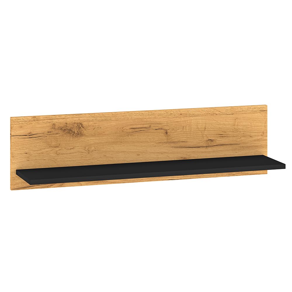 Lomadox Jugendzimmer Set 5-teilig mit Schreibtisch, Kleiderschrank, Regal, Sideboard, Wandboard in Eiche schwarz Sandfarben modern
