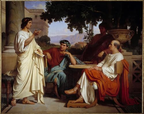 Toile Virgile Horace et Varius Jalabert pour habiller un grand mur blanc de salon