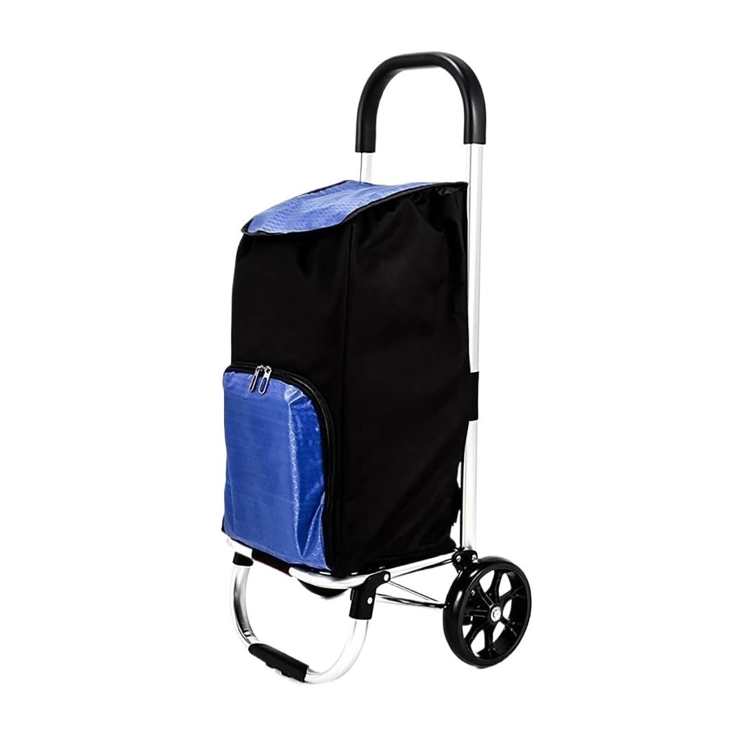 shopping trolleys. with 2 Big Wheels Large 37L Detachable Trolley Bag for Supermarket Travel Grocery(Blue)