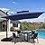 10x10 FT Cantilever Patio Umbrella Double Top Outdoor Square Large Heavy Duty Aluminum Offset Umbrellas with 7 Level Tilt 360-degree Rotation for Pool Garden Deck, Navy