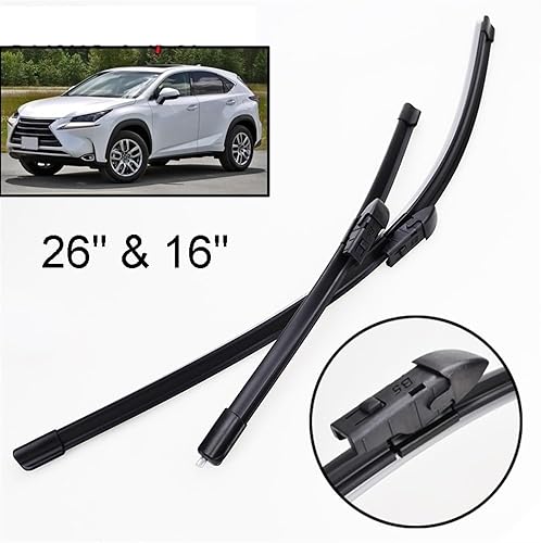Miniatura 2 de Limpiaparabrisas LHD compatible con Lexus NX 200 NX200 NX200t NX300h 2015-2020 limpiaparabrisas limpiaparabrisas de 26 pulgadas + 16 pulgadas