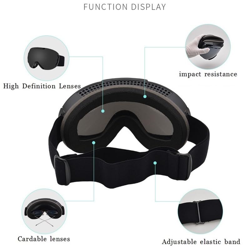 Lunettes de ski coupe-vent pour homme et femme, double pont, anti-buée, anti-reflets, protection UV