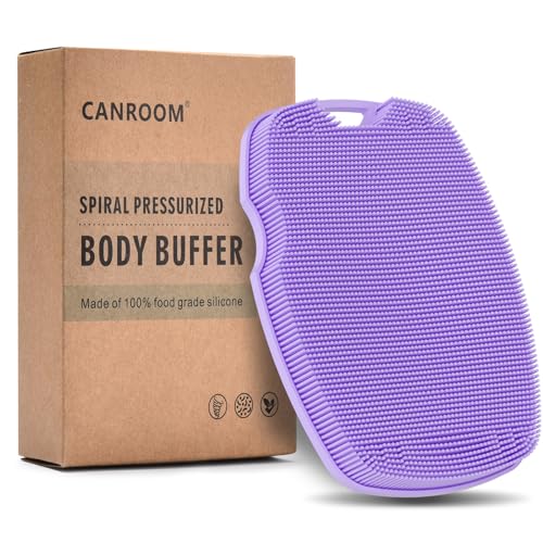 Canroom Silicone Body Scrubber - Zinc Infused-Highly Elastic Bristles Exfoliating Body Scrubber for Shower Body,Cellulite Reduction,Blood Circulation- Black