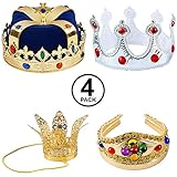 Tigerdoe Kings Crown - 4 Pack - Royal King Crowns and Princess Tiara - Costume Accessories