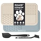 MateeyLife 2PCS Large Lick Mat for Dogs with Suction Cups, Slow Feeder Dog Bowls, Dog Lick Mat for Anxiety Relief, Dog Toys to Keep Them Busy, Dog Enrichment Toys for Bathing, Cat Lick Pad for Boredom