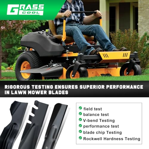 Image of Grasscool 52 inch Mower Blades Replace Scag Ferris 482878 5101756s for Patriot Liberty Tiger Cat Freedom 52'' Deck Zero Turn 5021227 5101756