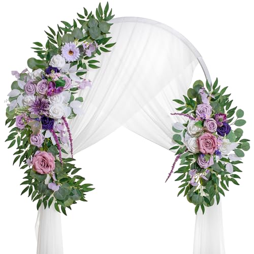 Lisuun Artificial Wedding Arch Flowers, 2 Large Floral Swags