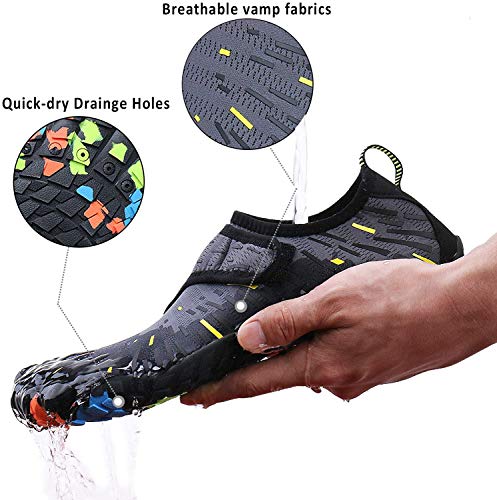 Image of MAYZERO Water Shoes Men Women Swim Surf Shoes Beach Pool Shoes Wide Toe Hiking Aqua Shoes Winter House Slippers