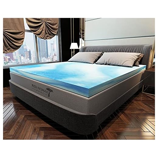 Red Nomad Gel Memory Foam Mattress Pad 2 Inch - Twin XL Size Mattress Topper for Back Pain Relief. Breathable, Comfortable Cooling Bed Pad. Made in The USA