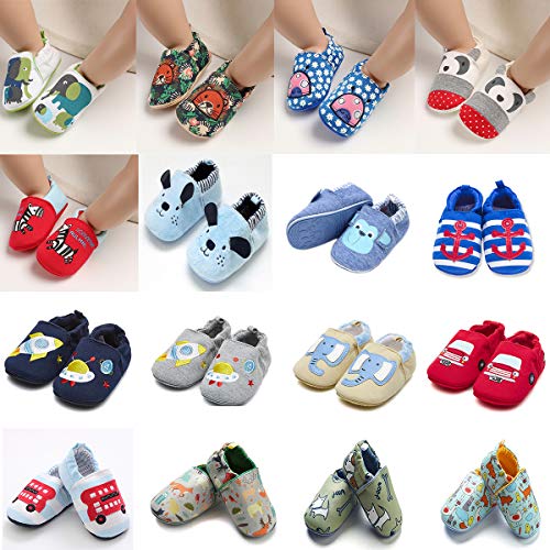 Cosankim Infant Baby Boys Girls Slipper Soft Sole Non Skid Sneaker Moccasins Toddler First Walker Cirb House Shoes, 9-12 Months Infant , 01 Blue Monkey #TOP3