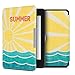 Produktbild kwmobile Hülle kompatibel mit Amazon Kindle Paperwhite (10. Gen - 2018) - Kunstleder eReader Schutzhülle Cover Case - Retro Sommer Gelb Blau Beige