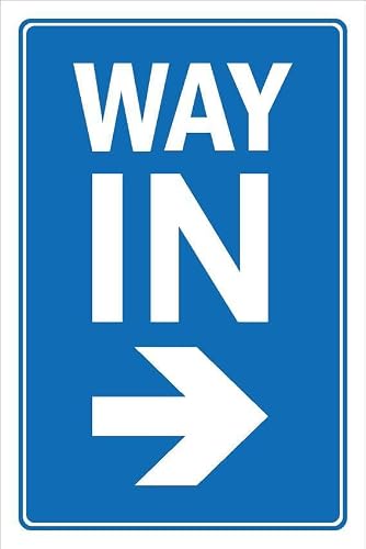 Image of Way in, arrow pointing right - Self adhesive sticker (600mm x 400mm)