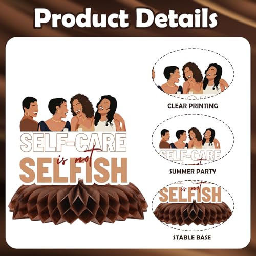 Image of Exhale Night Party Decorations, 12PCS Elegant Women Silhouette Brown Gold Honeycomb Centerpieces Table Decorations, Girls Ladies Night Birthday Decor Supplies