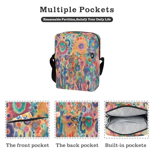 small messenger bag for women Crossbody Bags For Women Woman Shoulder Handbags Adjustable Strap for outdoor sports outdoor sports- Psychedelic Flowers2