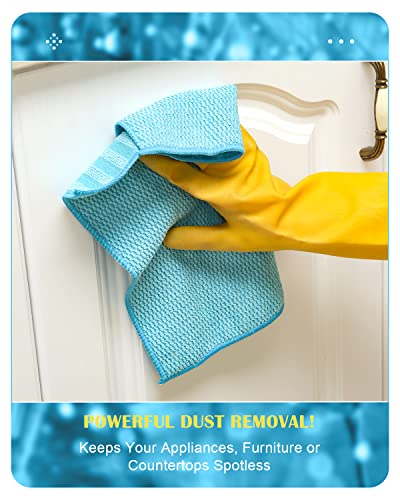 Weawe Stainless Steel Cleaning Cloth, Premium Microfiber Stainless Steel Cleaner For Appliances, Great For Oven, Stove And Refrigerators, Washable And Reusable, 12 Pack, 12 × 12 Inch #TOP4