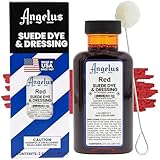 Angelus Suede Dye - Red - 3 oz Premium Liquid Dye for Suede, Nubuck, and Nappy Leather