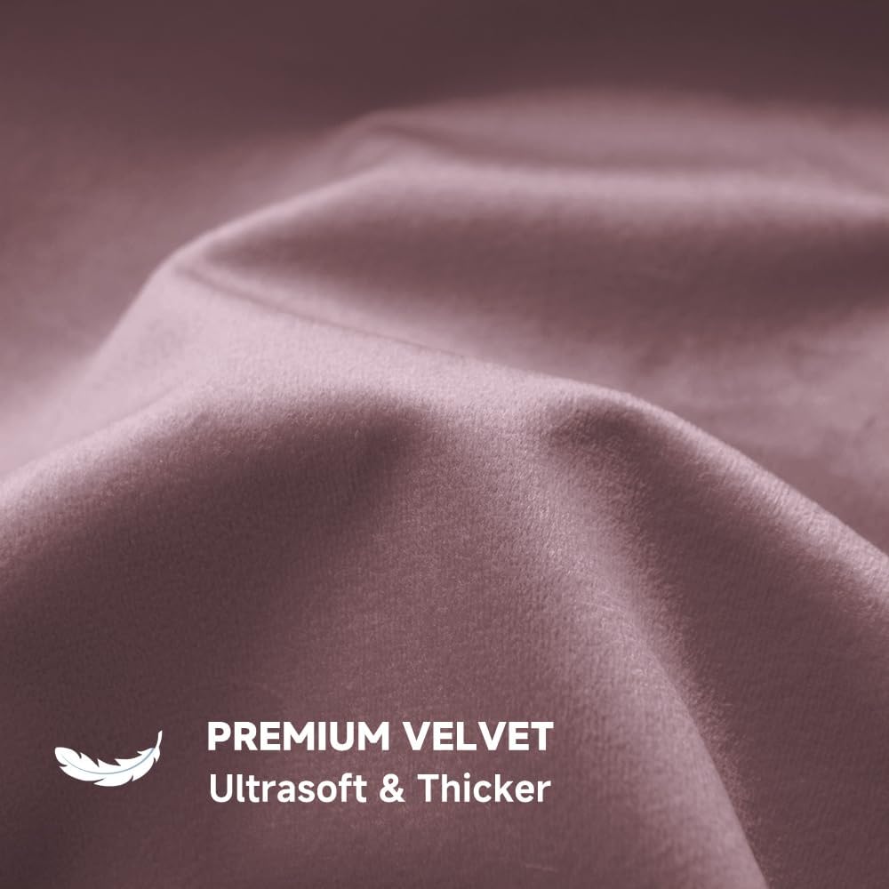 QUORGVES Dusty Pink Velvet Pillow Covers 24x24 Inch Set of 2, Soft Solid Decorative Square Throw Pillow Covers, Decor Cushion Covers for Bed Sofa Couch Bedroom Living Room