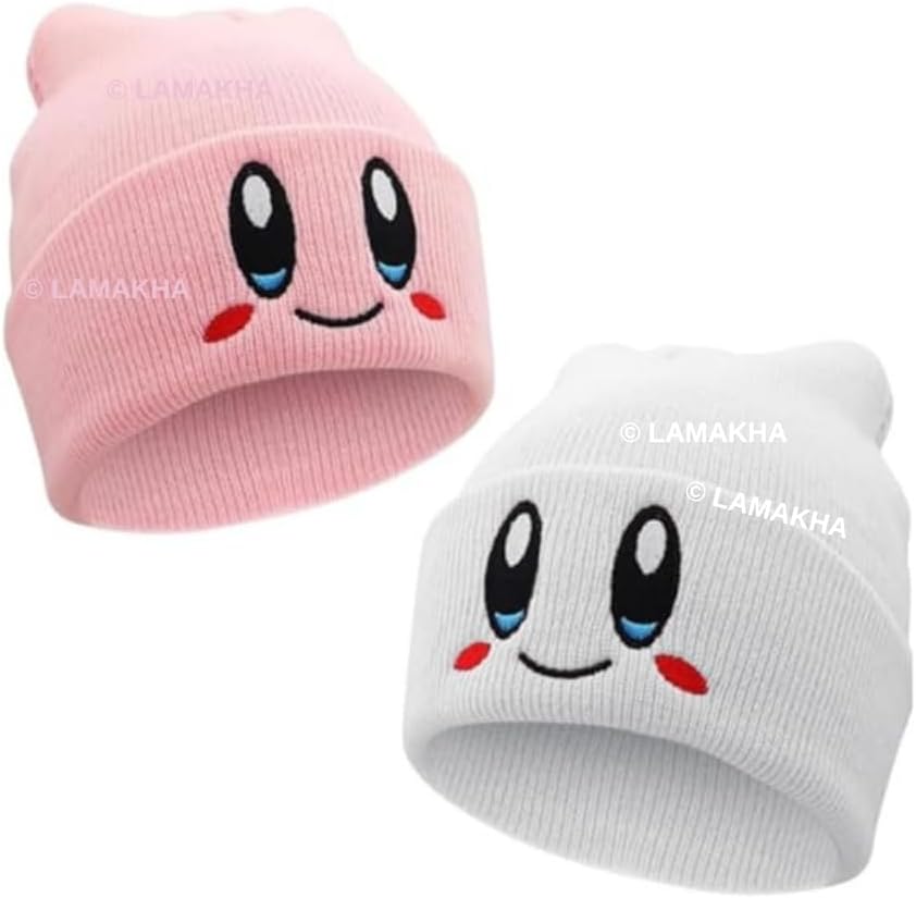 2 Packs Kid-by Beanie Adult Size Anime Hat Accessory Kawaii, Medium-Large