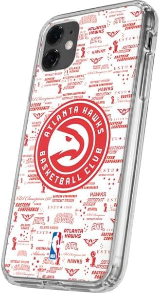 Skinit Clear Phone Case Compatible with iPhone 11 - Officially Licensed NBA Atlanta Hawks Blast Design