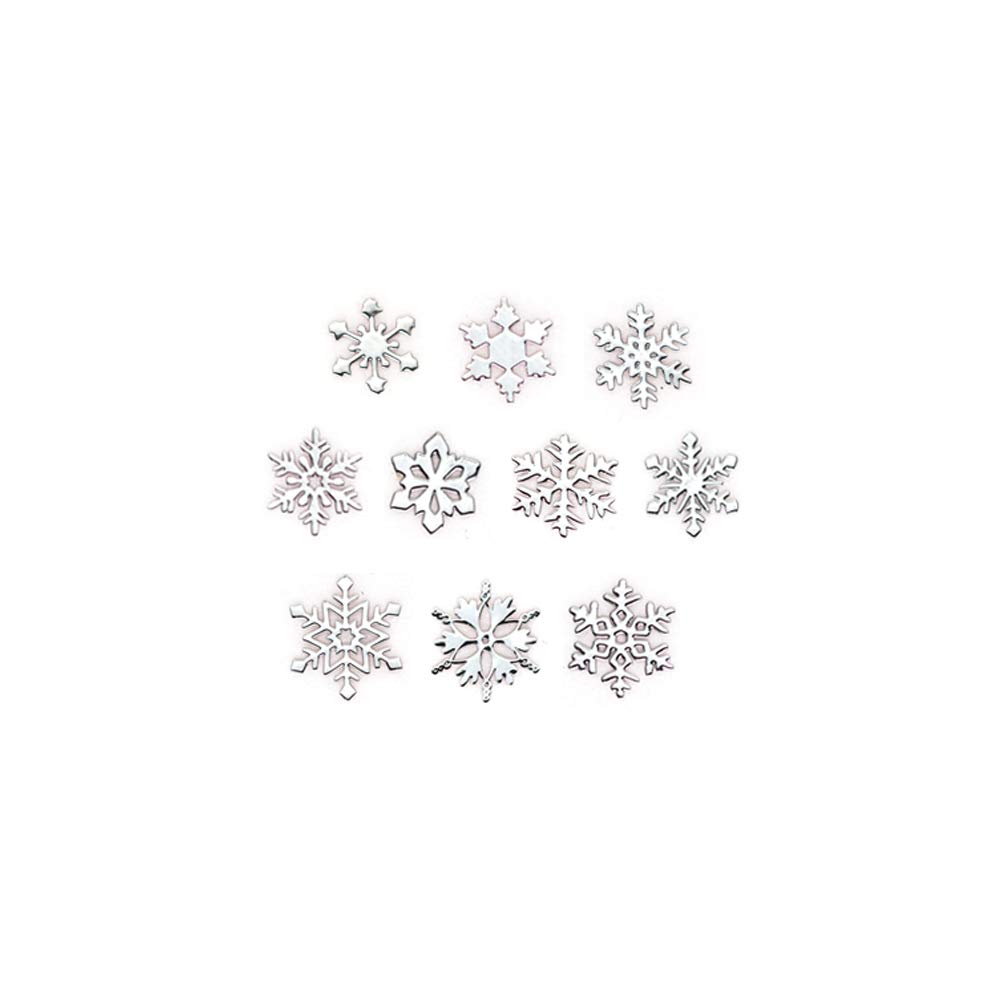 Amazon | ネイルパーツ スノー フレーク 極薄 プレート シルバー 50枚  