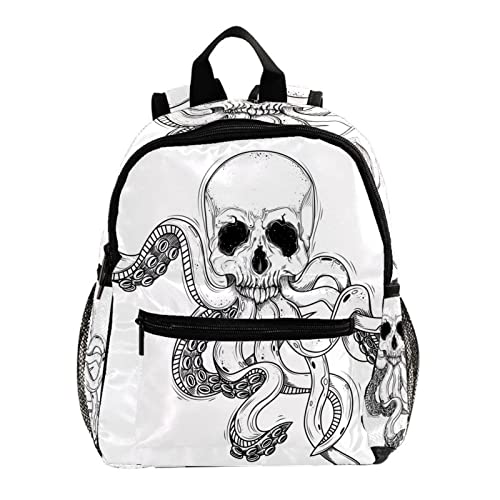 Sac à dos pour enfants style tête de mort blanc léger et pratique