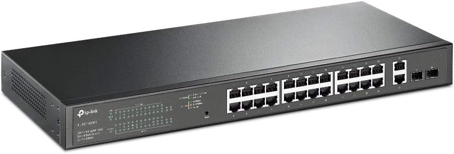 TP-Link 24-Port PoE+ Gigabit Easy Smart Switch (TL-SG1428PE), 250W, 2 SFP Slots, 10/100/1000 Mbps, Compatible with Desktop, Linux, Unix, Windows, 2-Year Warranty