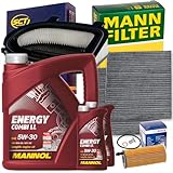 BandelOne enthält Filterset Inspektionspaket+Mannol 5W30 Öl passend für X3 F25 18 20 30d