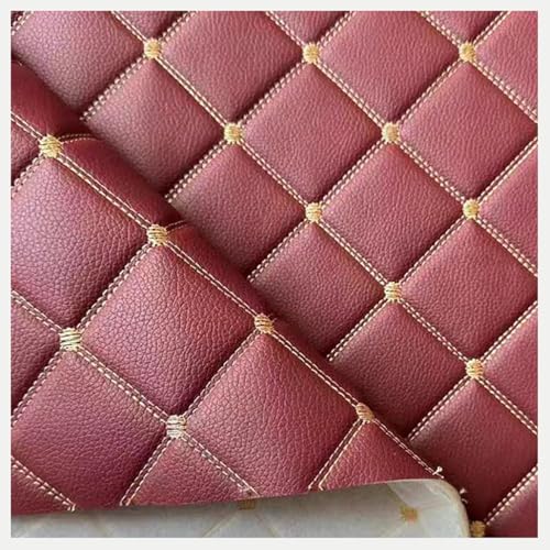Tissu surpiqué similicuir haut de gamme aspect cuir bordeaux