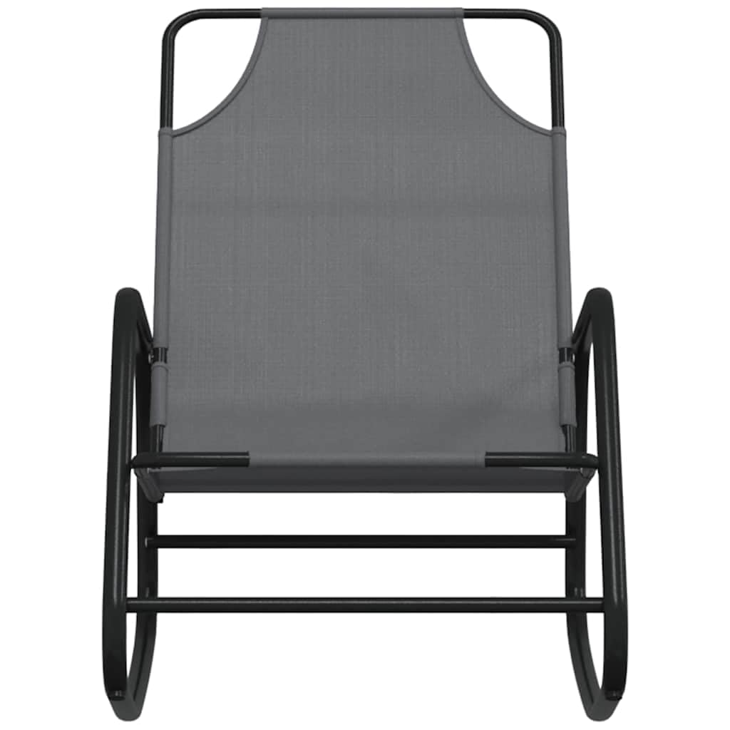 Hamaca mecedora 2 piezas gris de acero y textileno transpirable, 89 x 58 x 93,5 cm, plegable y ajustable, ideal para balcón, terraza y jardín