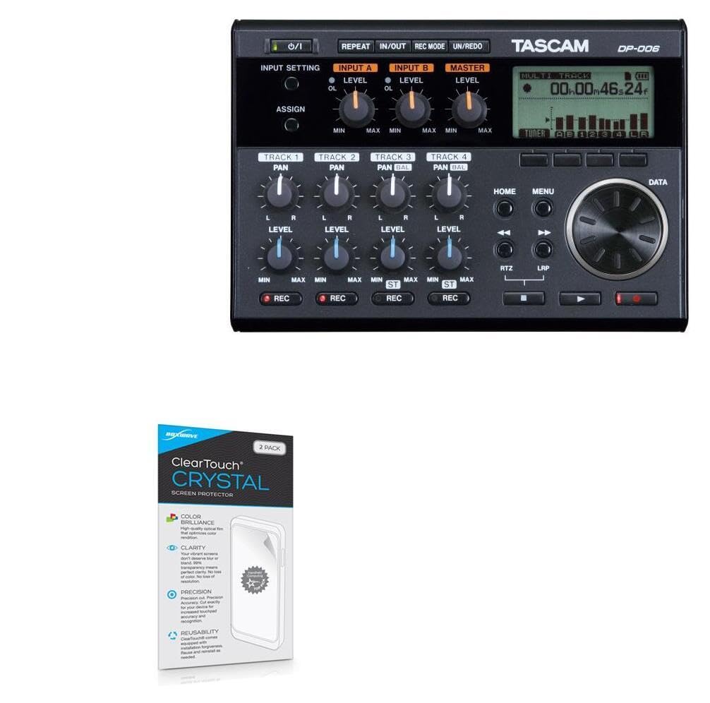BoxWave Screen Protector Compatible with TASCAM DP-006 - ClearTouch Crystal (2-Pack), HD Film Skin - Shields from Scratches