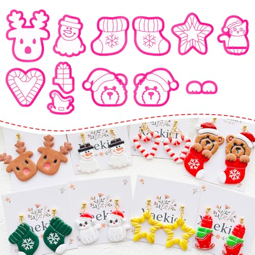 Holiday Theme Polymer Clay Cutters Set Molds Clay Cutters for Polymer Clay Clay Earring Tools