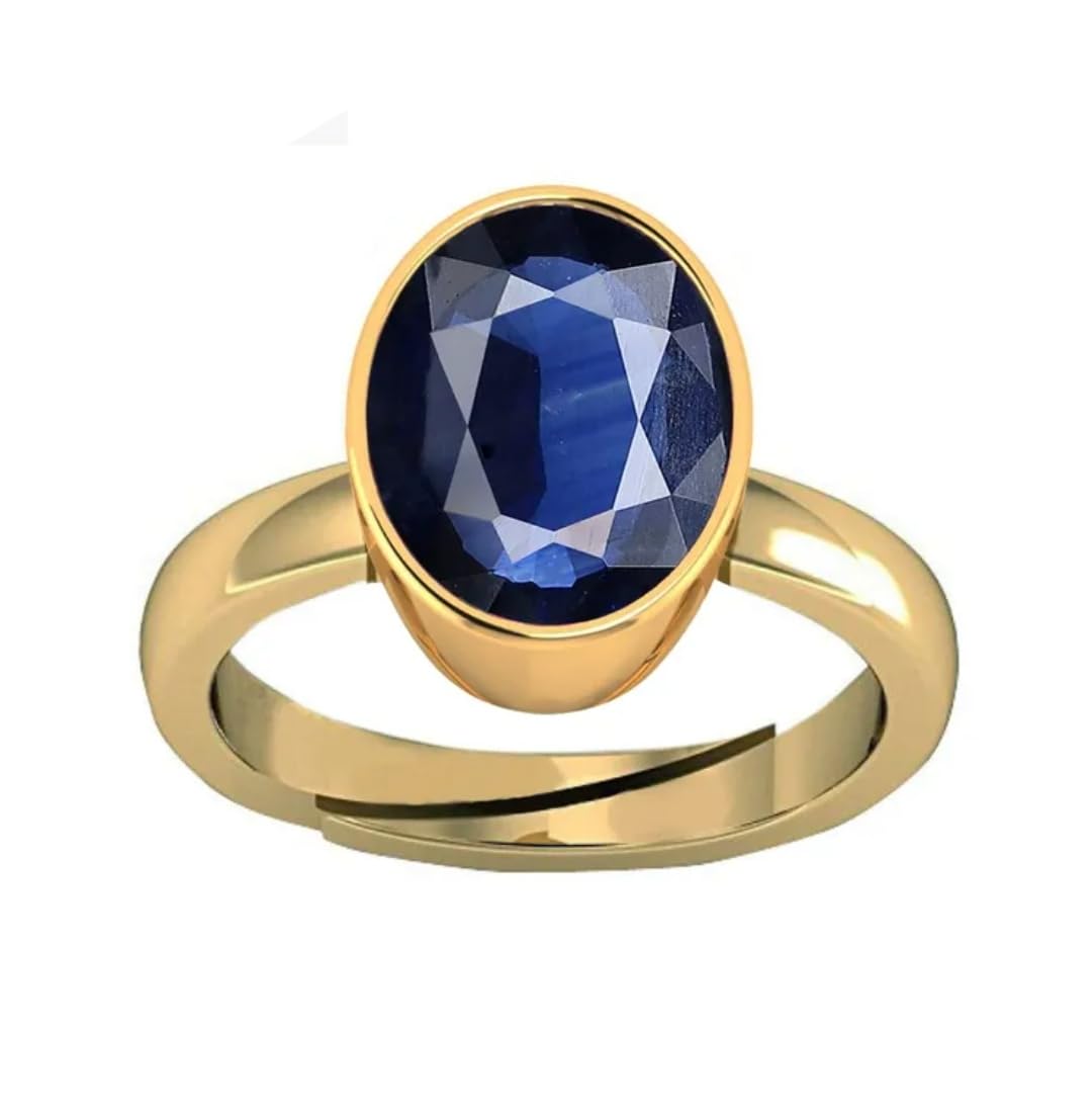 Gemscom 6.25 Ratti 5.72 Carat Neelam Ring Blue Sapphire Adjustable Ring for Men & Women (B0CM3SGDB9) Amazon Price History, Amazon Price Tracker