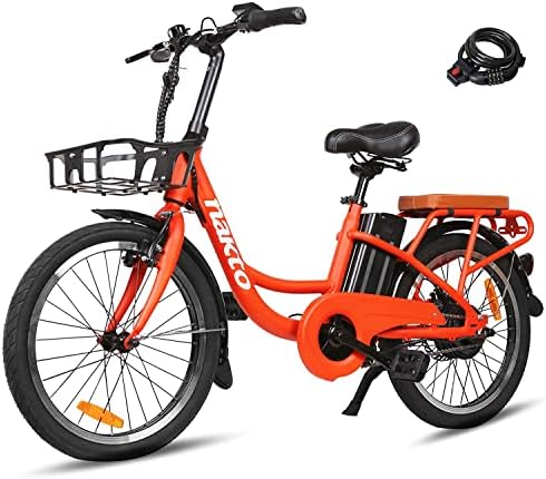 ADSAFE Trekpower 20”Electric Bike, 250W Dual Disc Brake Ebike for Female, City Electric Bikes for Adults&36V10AH Battery-(Red/White)