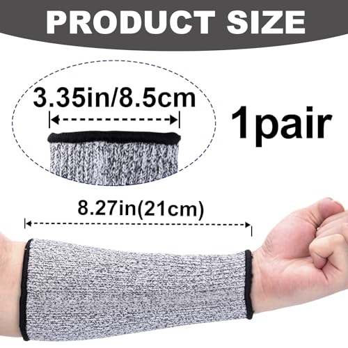 Alpinleux 1 Pair Arm Sleeves, Arm Protectors for Thin Skin and Bruising, Cut Resistant Sleeves, Sleeve to Cover Arms, Protective Sleeve for Arms (Gray)