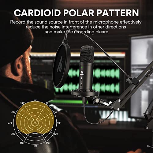 Maono Usb Microphone 192Khz/24Bit Zero Latency Monitoring Au-Pm401 Usb Computer Condenser Cardioid Mic With Mute Button For Podcasting, Gaming, Youtube, Streaming, Recording Music #TOP5
