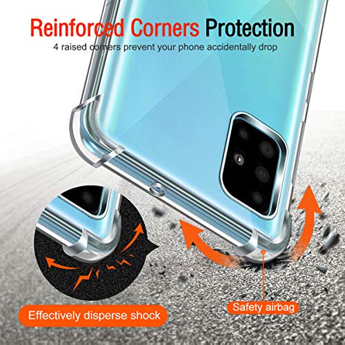 Image of Lustree Back Cover Transparent Case Compatible with Samsung Galaxy M51 | Clear + TPU Case with 4 Corner Air Cushion Protection & Camera Protection | Slim& Stylus Cover