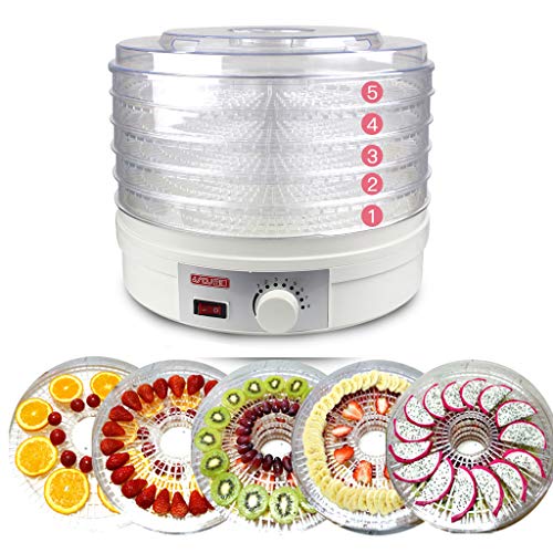 Food dryer WRJ@ Lebensmitteltrockner und Dörrgerät für Obst und Gemüse, 5 bewegliche Körbe, Temperatur von 35 ° C bis 70… – Bild 3