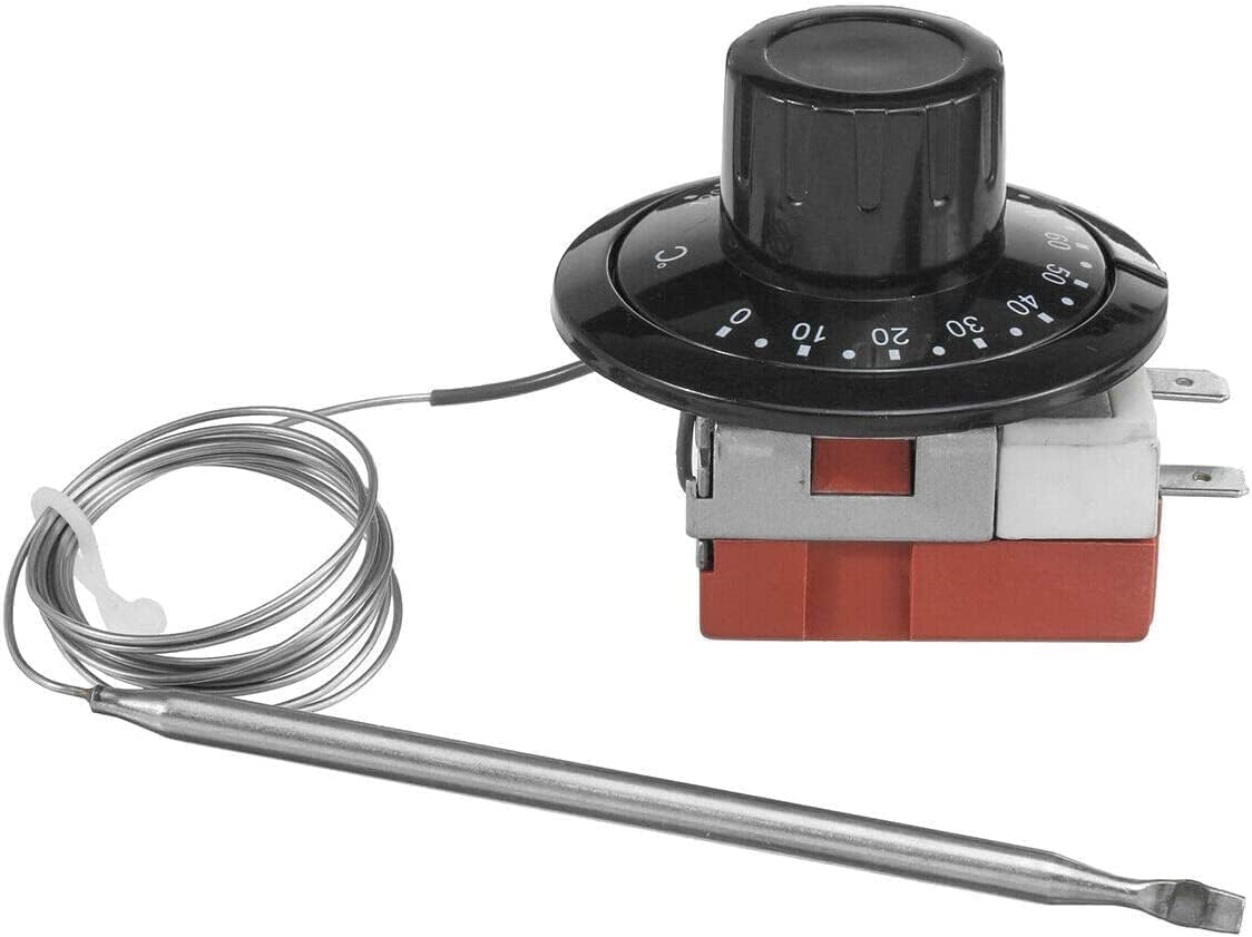 – H843730 SUNWAN Capillary Car Thermostat Cooling Radiator Fan Control Switch Universal Adjustable 0-120 degreeC Heating/Cooling Mechanical Thermostat,Black, Silver