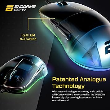 Endgame Gear XM1r Gaming Mouse Programmable Mouse with 5 Buttons and 19,000DPI, Black